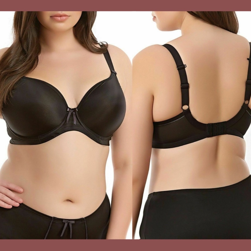 NEW $70 Elomi 'Bijou' Underwire Plunge Bra‎ in Black [ SZ 40G US ]